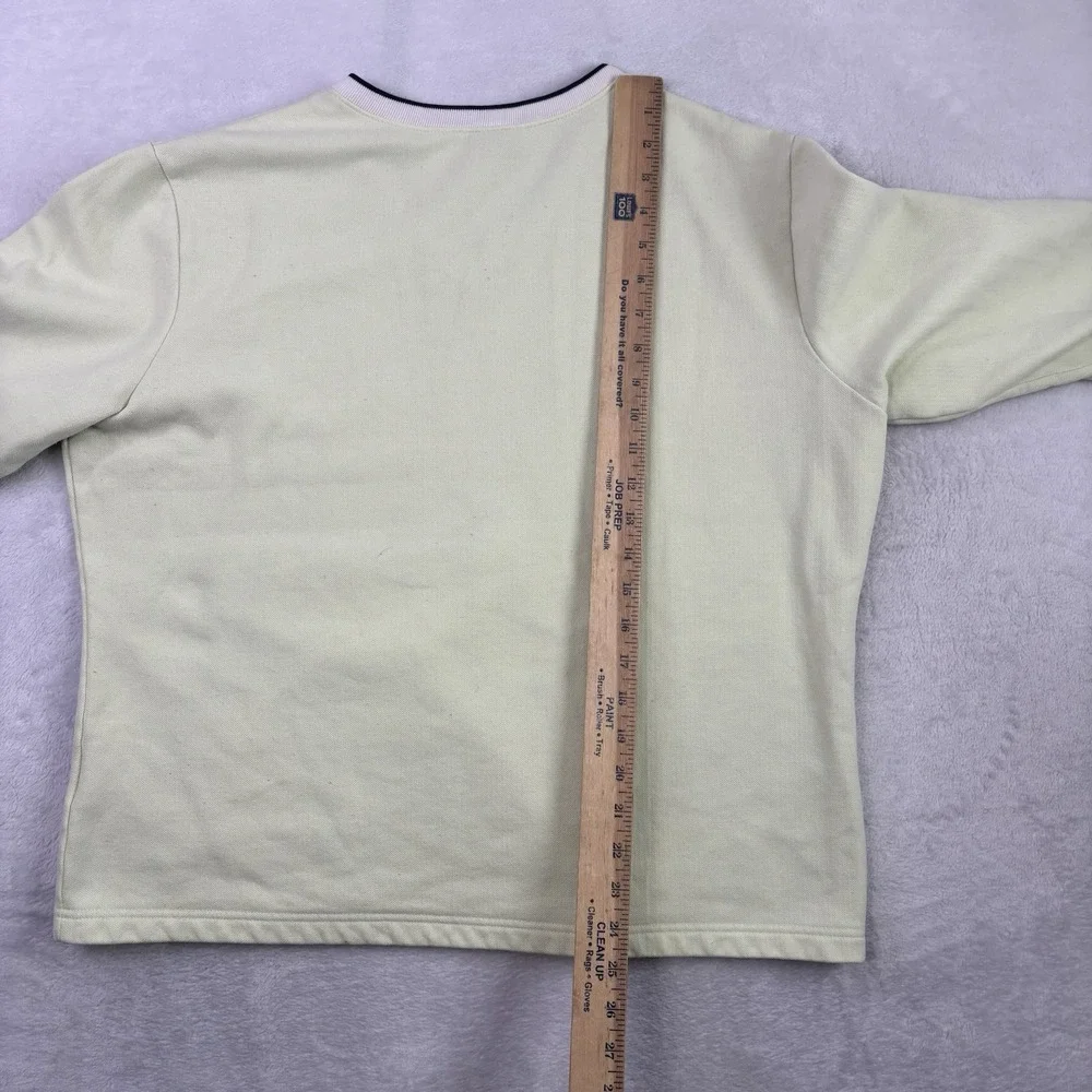 Y2K Nike Tennis Green V-Neck Long Sleeve Sweatshirt Women's XL Distressed